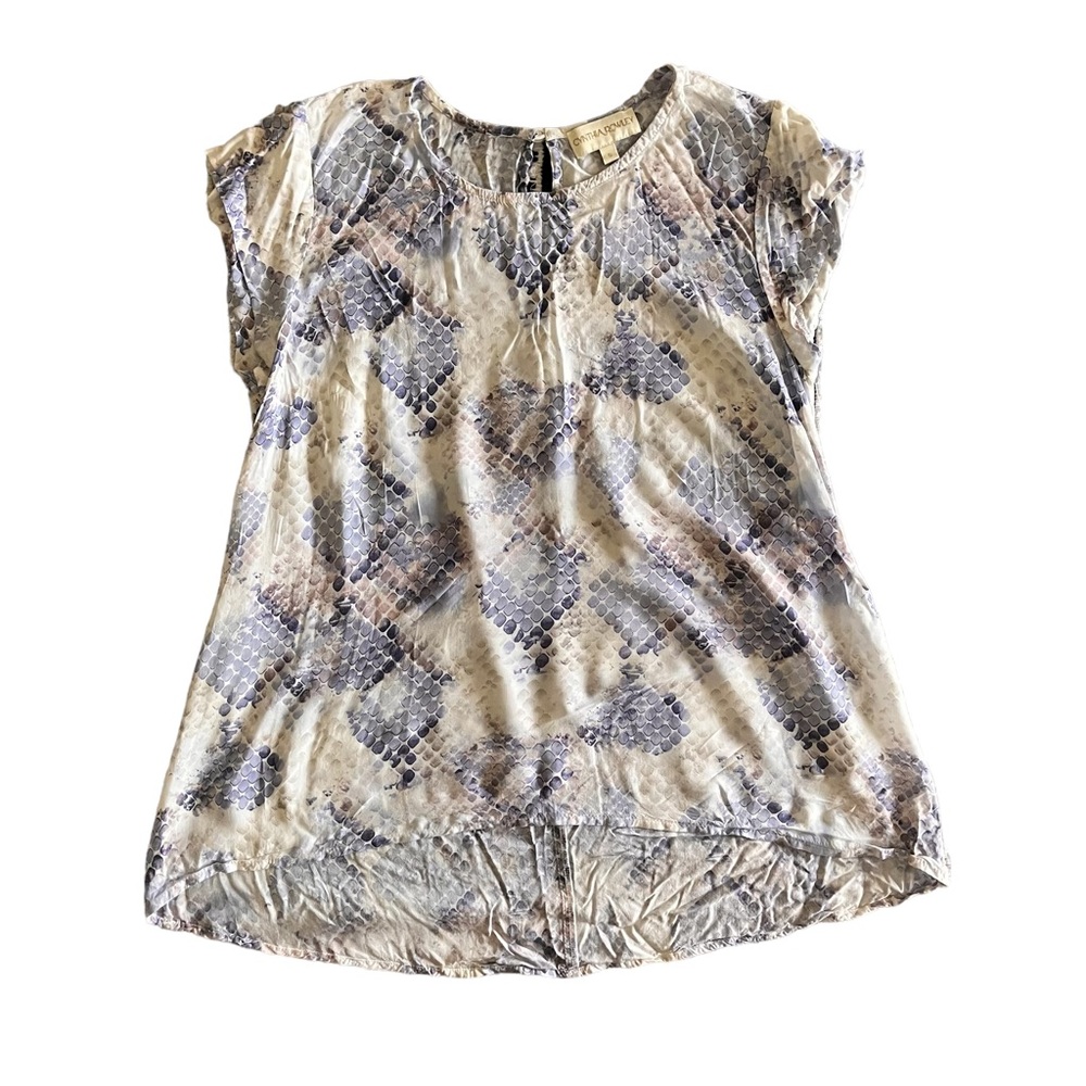 Cynthia Rowley Snakeskin Hi-Low Blouse